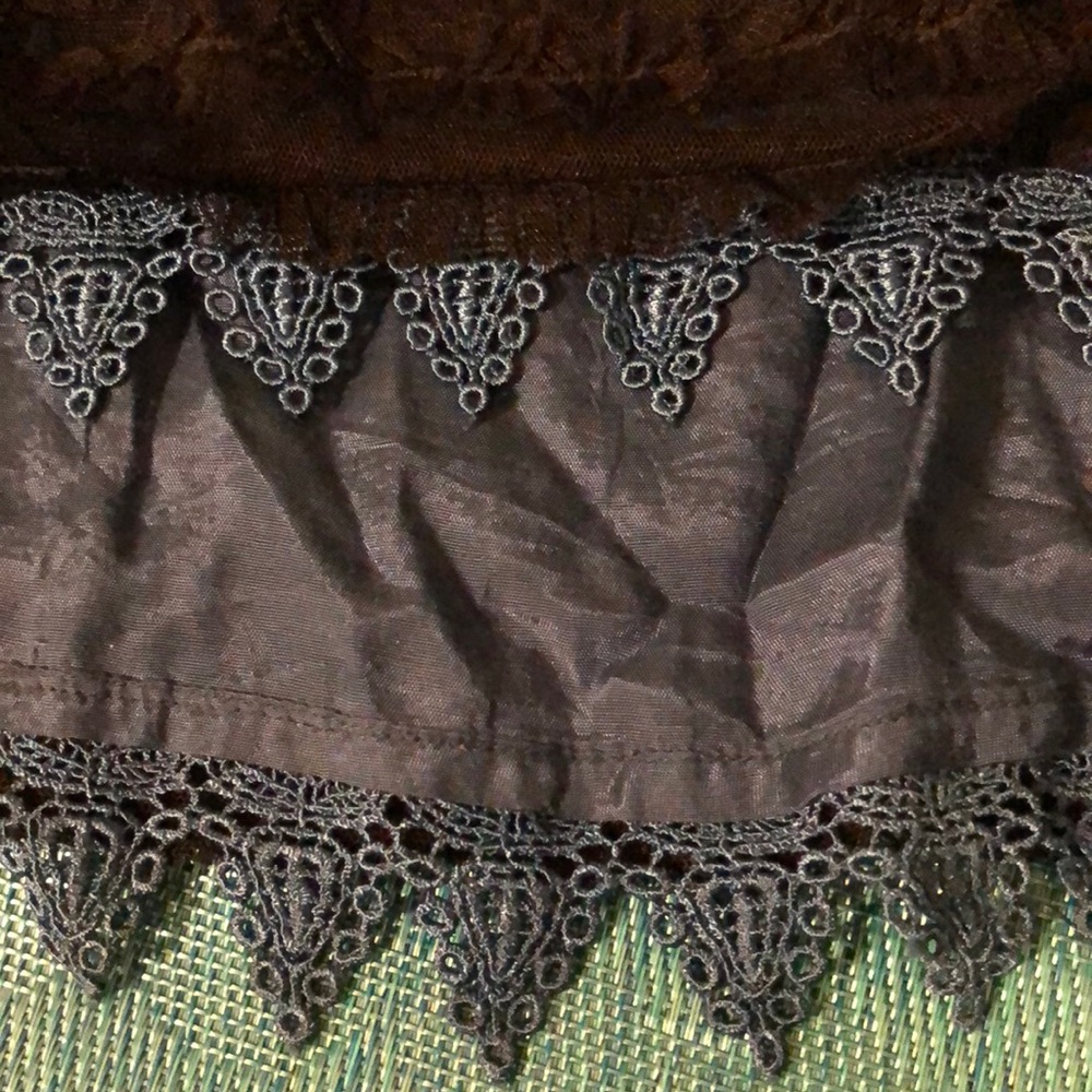 Anthropologie dress blue with black overlay - Picture 2 of 8